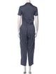 LACAUSA Striped V-Neck Jumpsuit