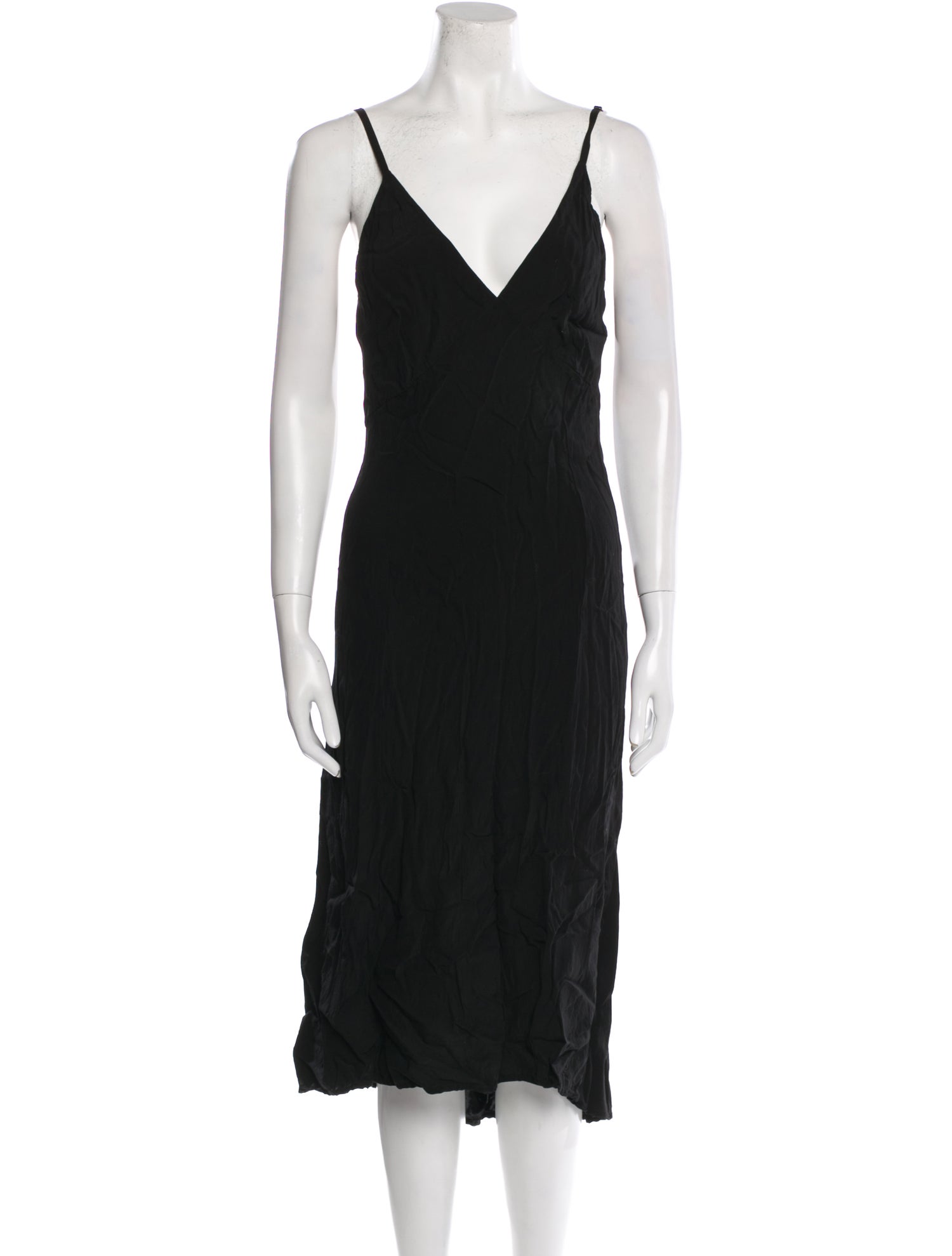LACAUSA V-Neck Midi Length Dress