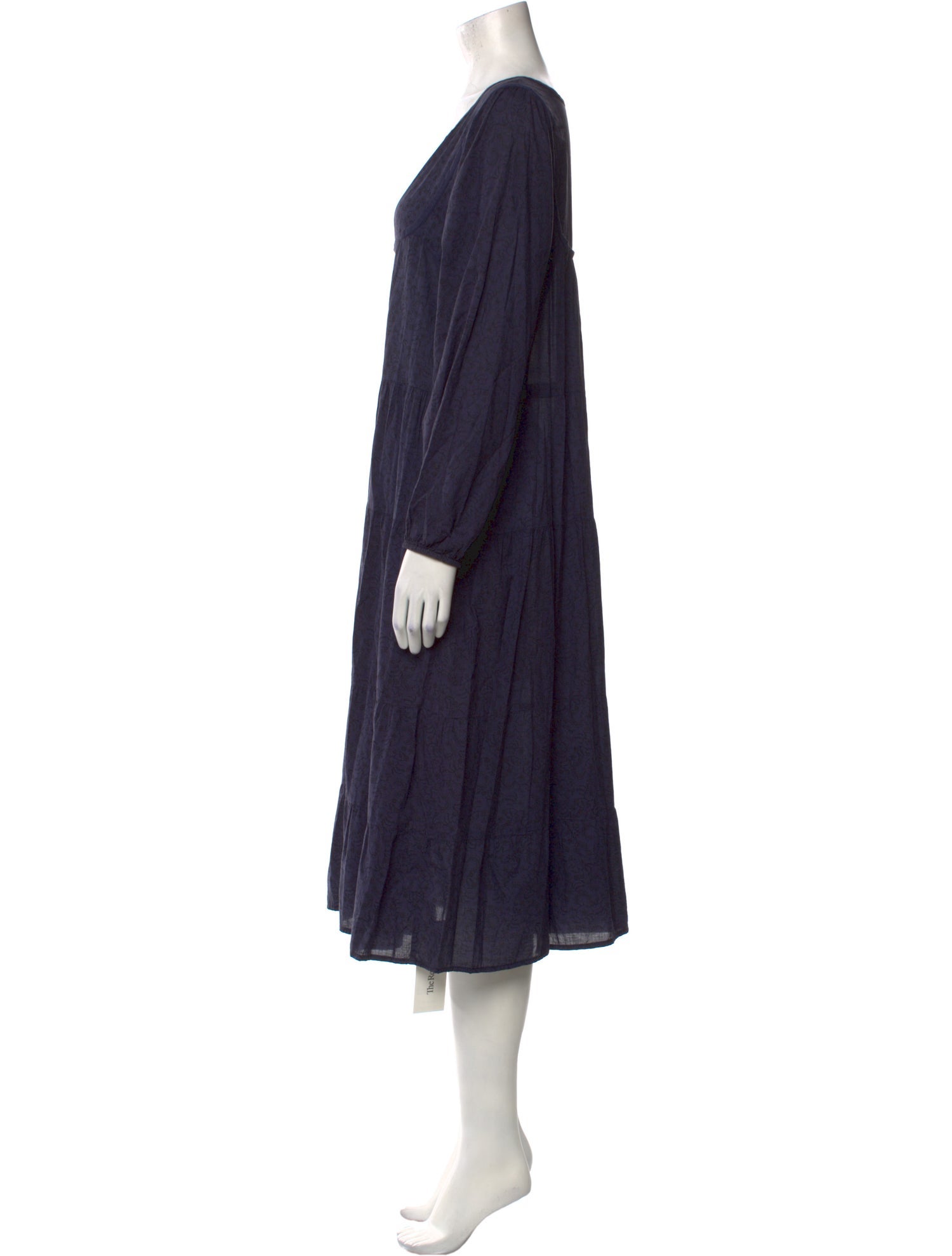 LACAUSA V-Neck Midi Length Dress