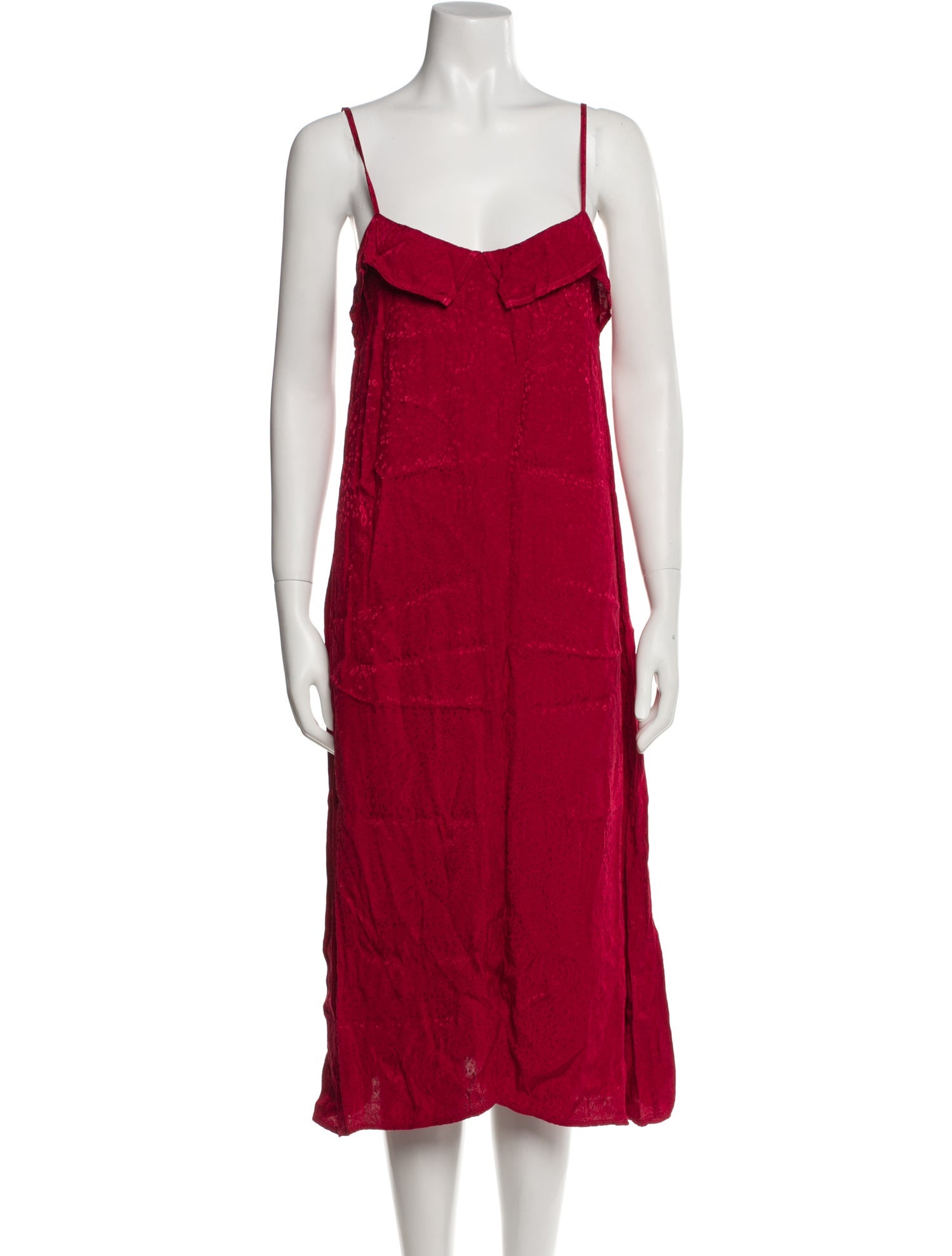 LACAUSA V-Neck Midi Length Dress