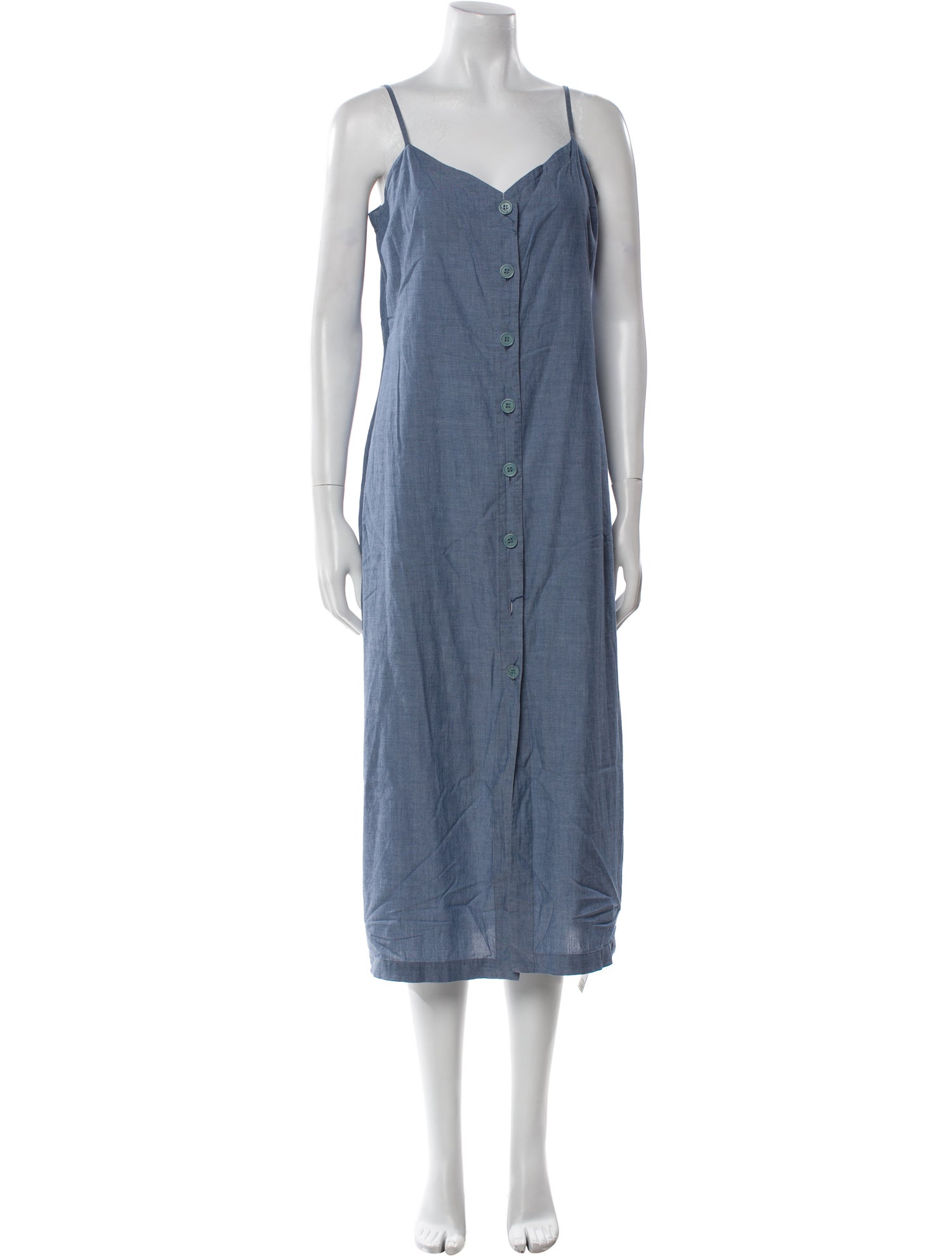 LACAUSA V-Neck Midi Length Dress