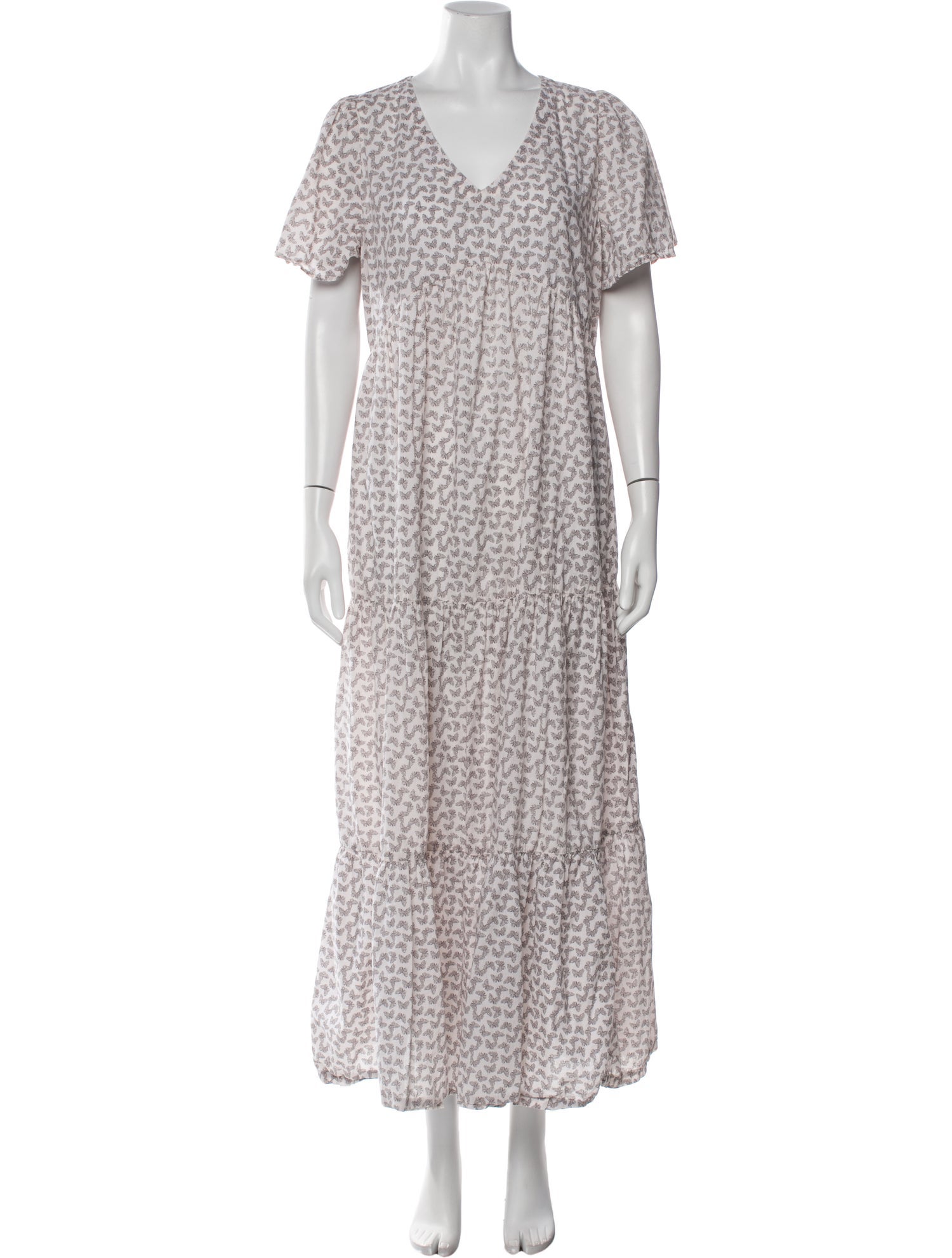 LACAUSA Floral Print Long Dress