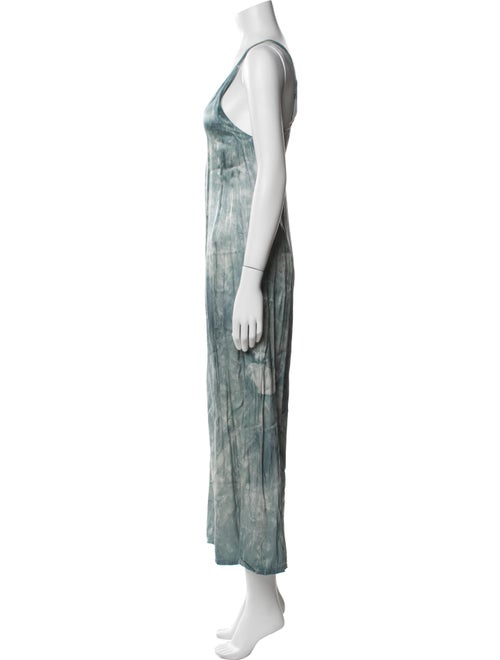 LACAUSA Tie-Dye Print V-Neck Jumpsuit