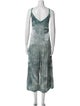LACAUSA Tie-Dye Print V-Neck Jumpsuit