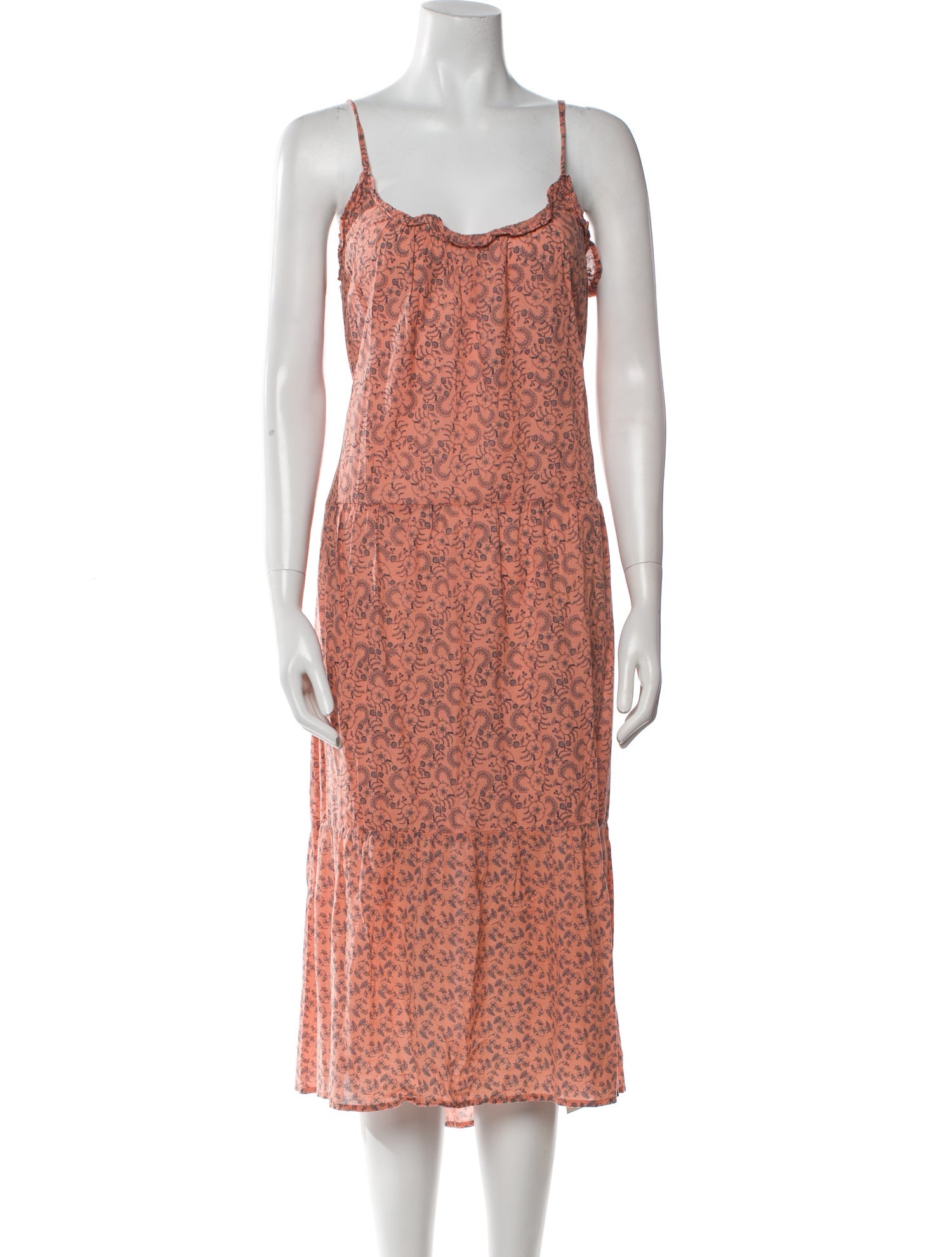 LACAUSA Floral Print Midi Length Dress