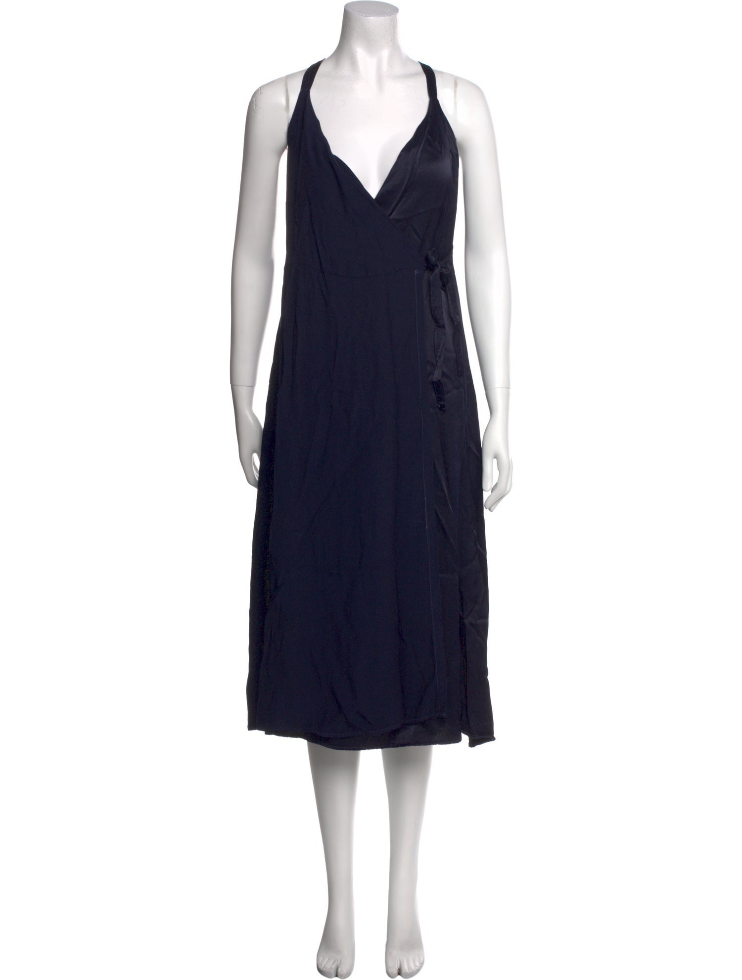 LACAUSA V-Neck Midi Length Dress