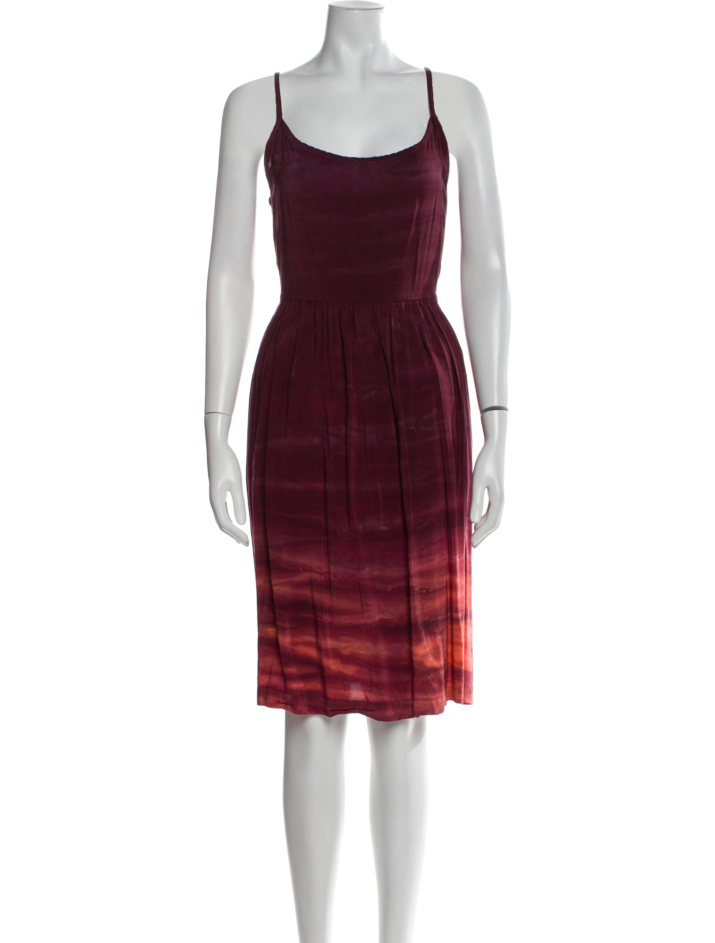 LACAUSA Tie-Dye Print Knee-Length Dress