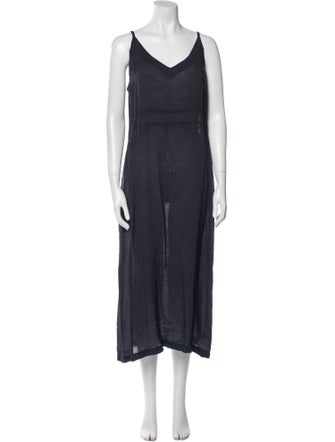 LACAUSA V-Neck Long Dress