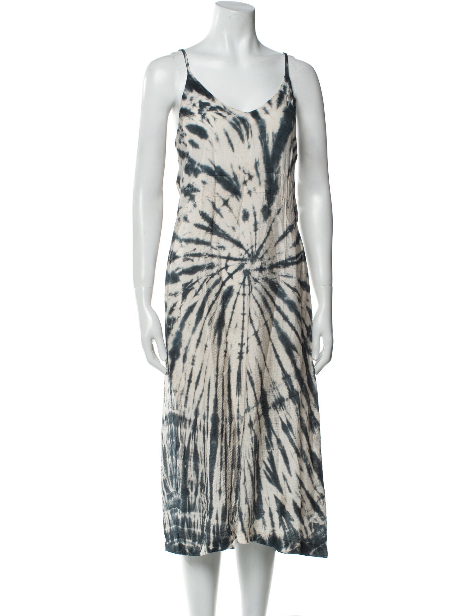 LACAUSA Tie-Dye Print Midi Length Dress