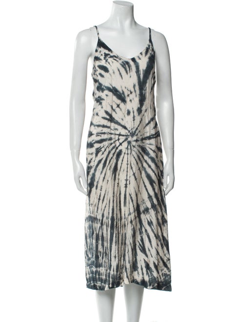 LACAUSA Tie-Dye Print Midi Length Dress