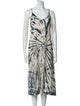 LACAUSA Tie-Dye Print Midi Length Dress
