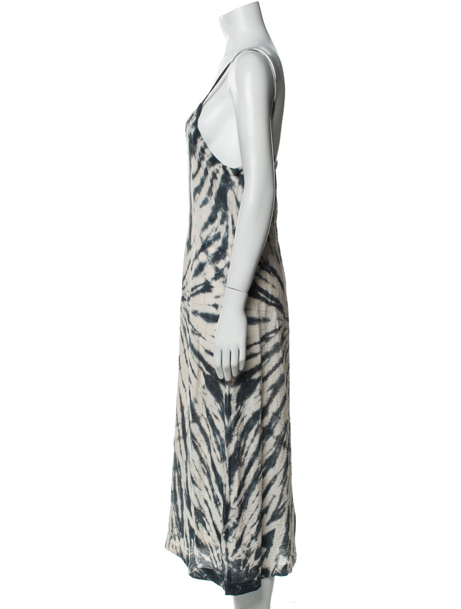 LACAUSA Tie-Dye Print Midi Length Dress