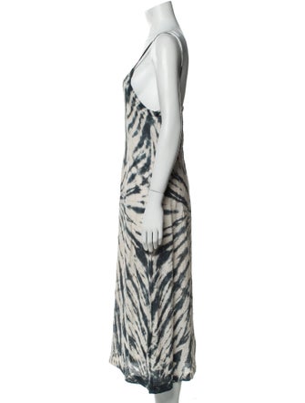 LACAUSA Tie-Dye Print Midi Length Dress