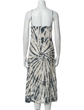 LACAUSA Tie-Dye Print Midi Length Dress