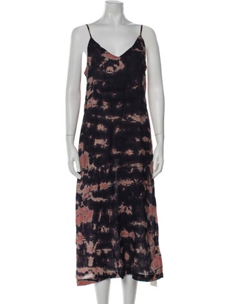 LACAUSA Tie-Dye Print Long Dress