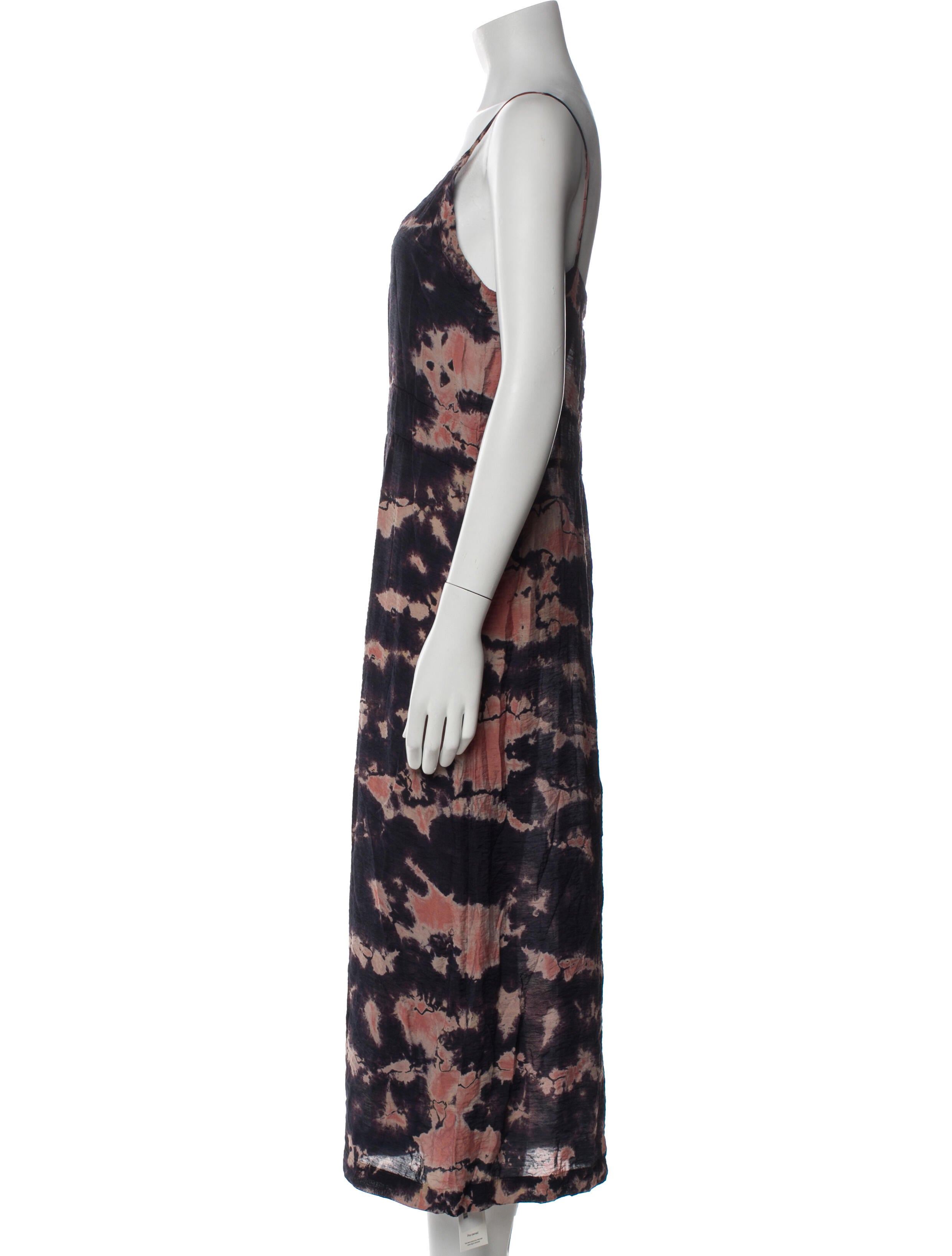 LACAUSA Tie-Dye Print Long Dress