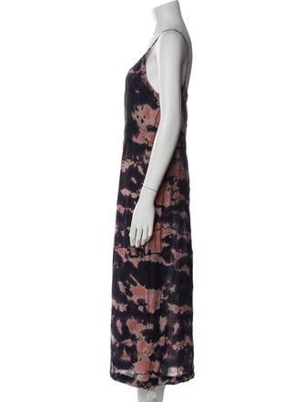 LACAUSA Tie-Dye Print Long Dress
