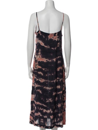 LACAUSA Tie-Dye Print Long Dress