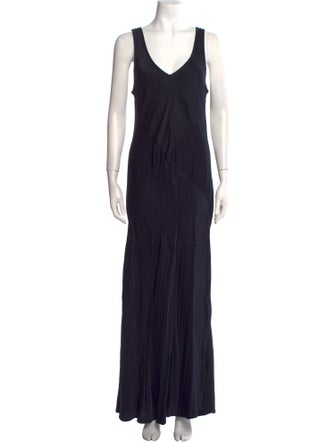 LACAUSA V-Neck Long Dress
