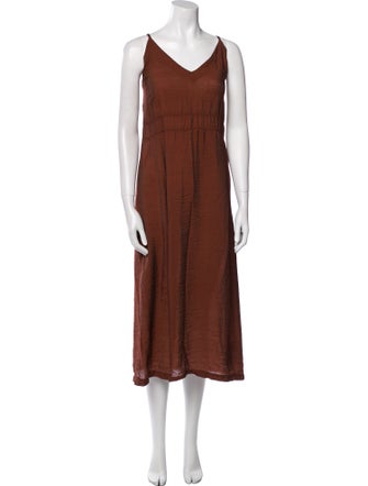 LACAUSA V-Neck Long Dress