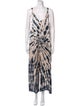 LACAUSA Tie-Dye Print Plunge Neckline Jumpsuit