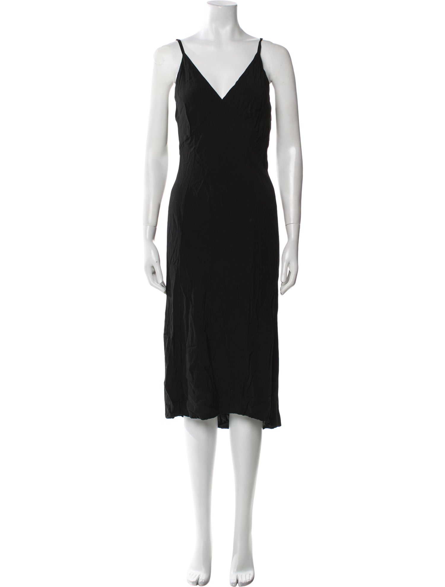 LACAUSA V-Neck Midi Length Dress