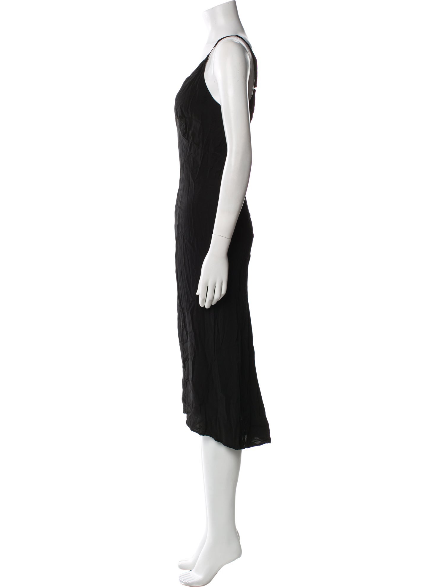 LACAUSA V-Neck Midi Length Dress