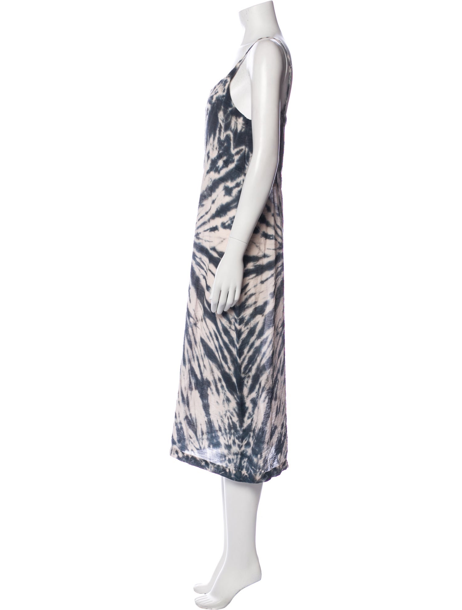 LACAUSA Tie-Dye Print Midi Length Dress