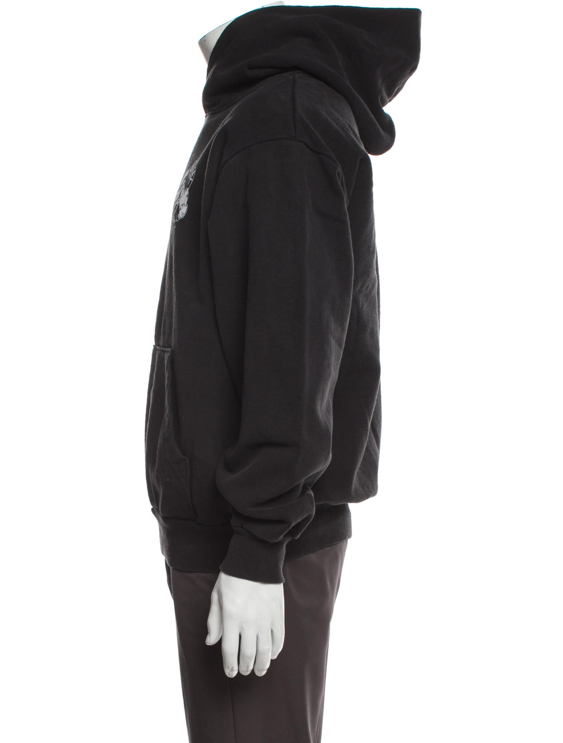 Local Authority Graphic Print VNeck Hoodie Black Sweatshirts