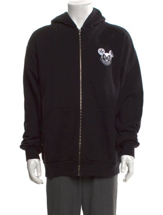 Local Authority Embroidered Zip-Up Graphic Print Hoodie