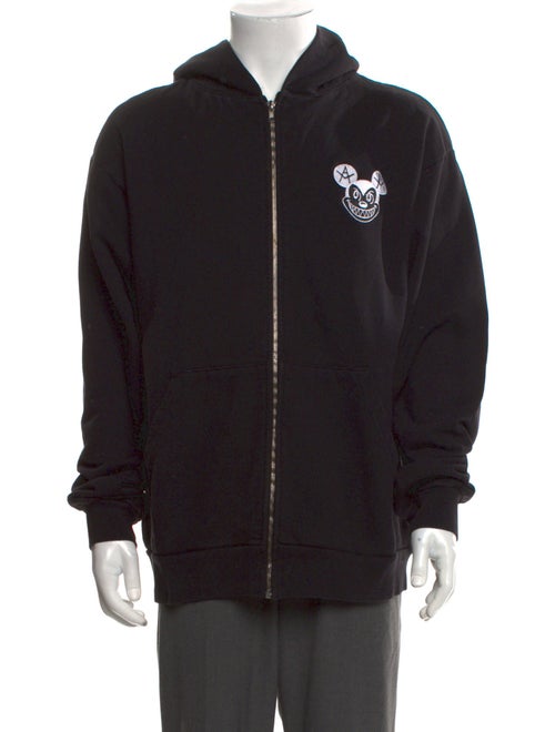 Local Authority Embroidered Zip-Up Graphic Print Hoodie