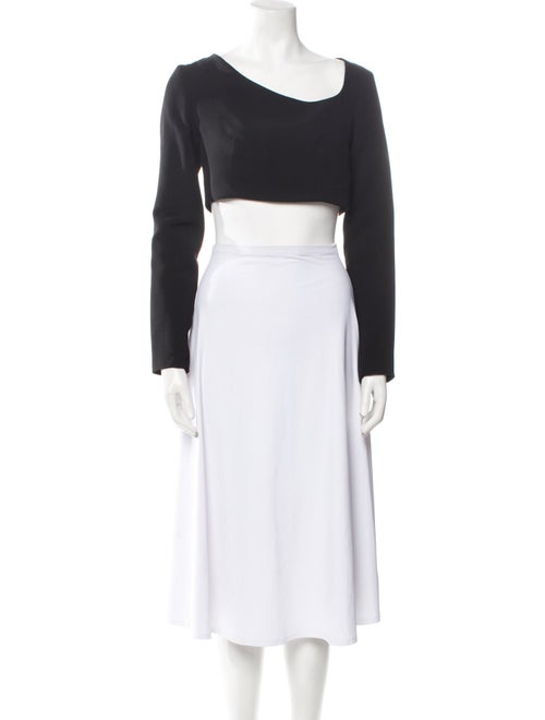 Lado Bokuchava Scoop Neck Long Sleeve Crop Top