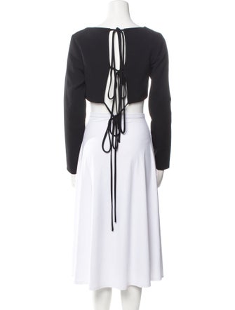 Lado Bokuchava Scoop Neck Long Sleeve Crop Top