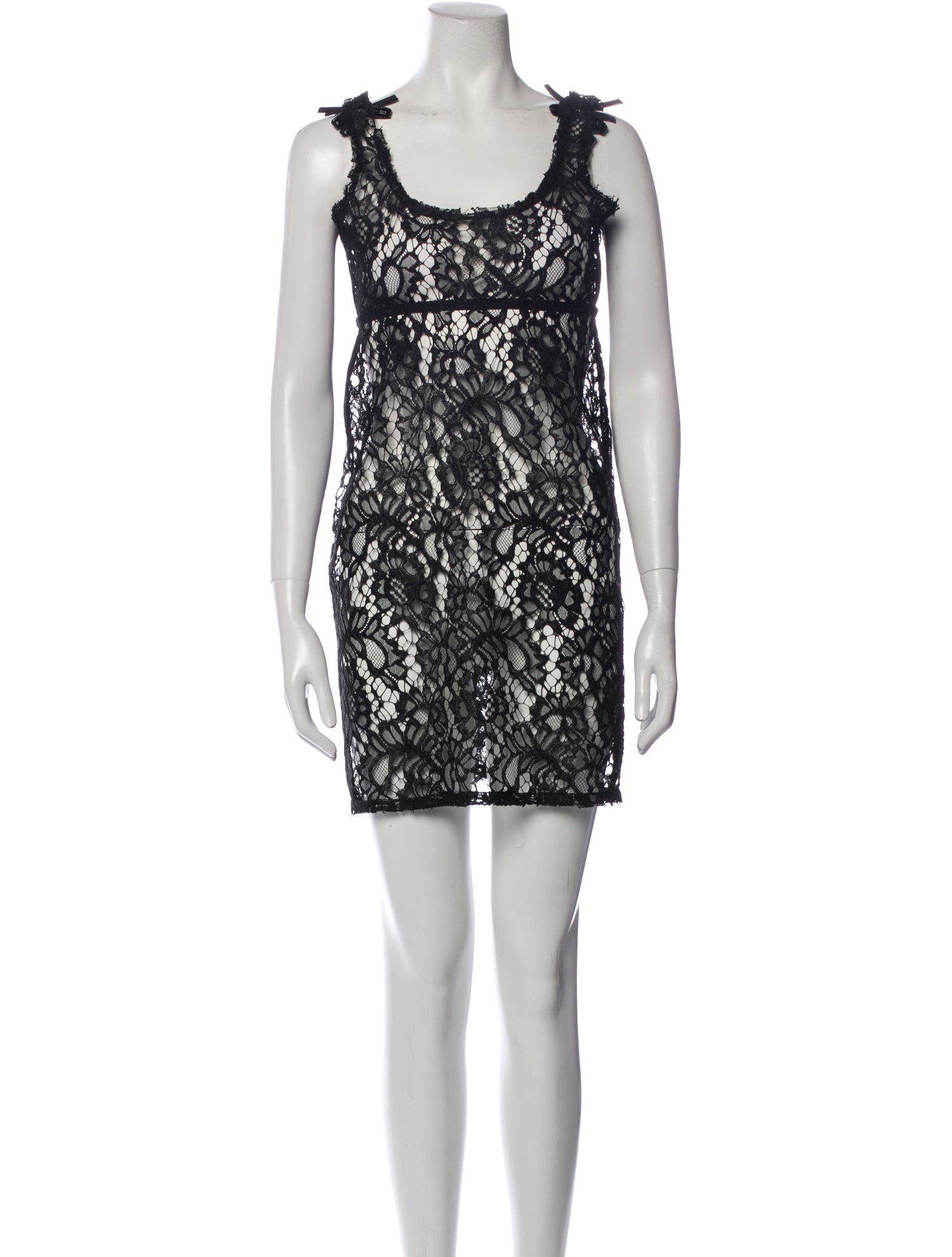 Lado Bokuchava Lace Pattern Square Neckline Tunic