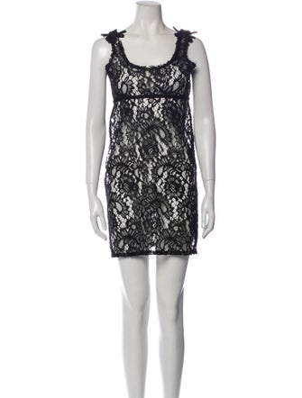 Lado Bokuchava Lace Pattern Square Neckline Tunic