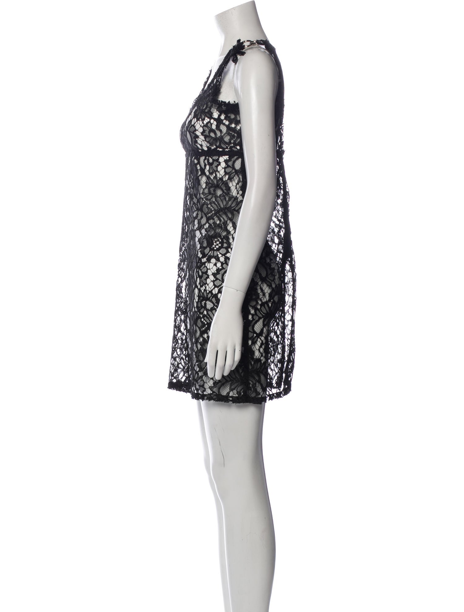 Lado Bokuchava Lace Pattern Square Neckline Tunic