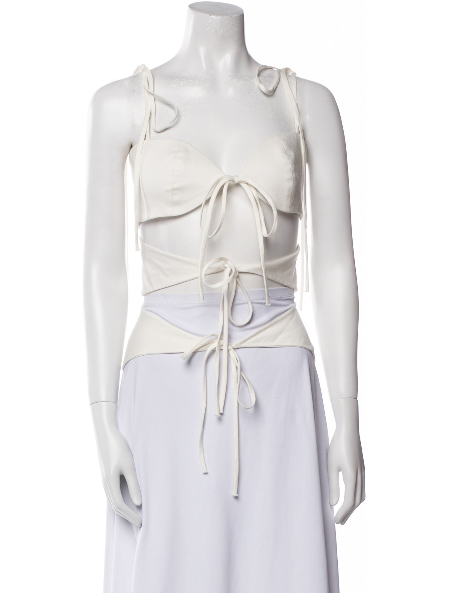 Lado Bokuchava Square Neckline Sleeveless Crop Top