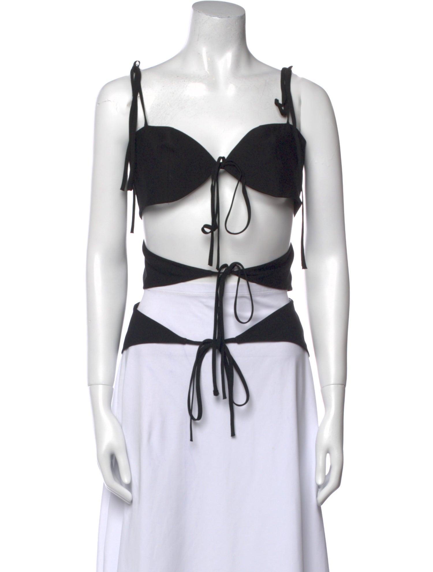 Lado Bokuchava Square Neckline Sleeveless Crop Top