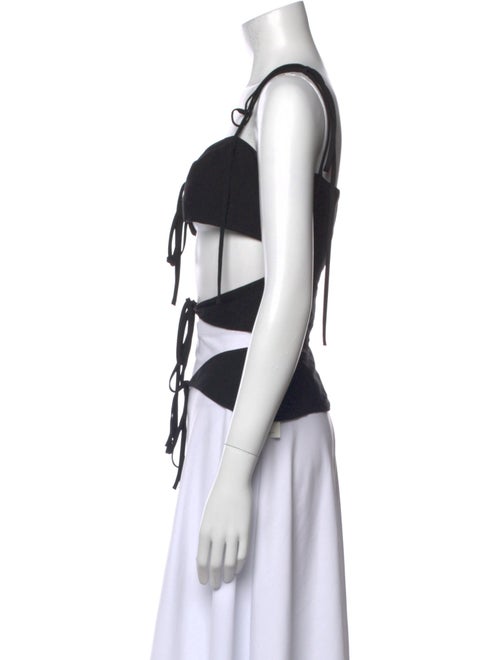 Lado Bokuchava Square Neckline Sleeveless Crop Top