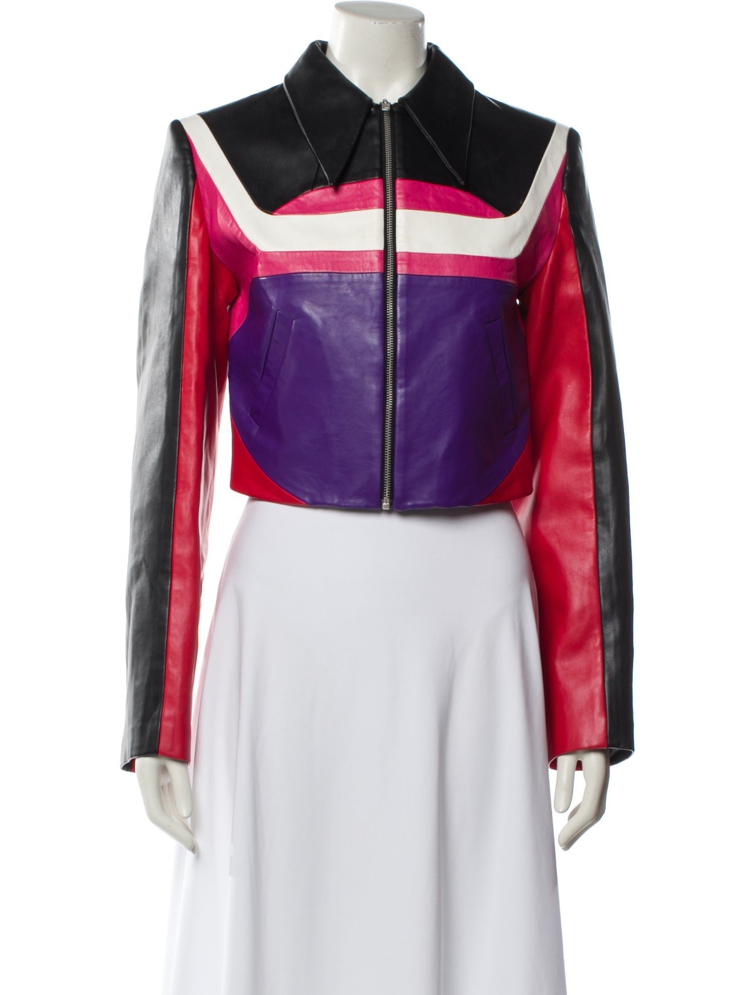 Lado Bokuchava Striped Biker Jacket