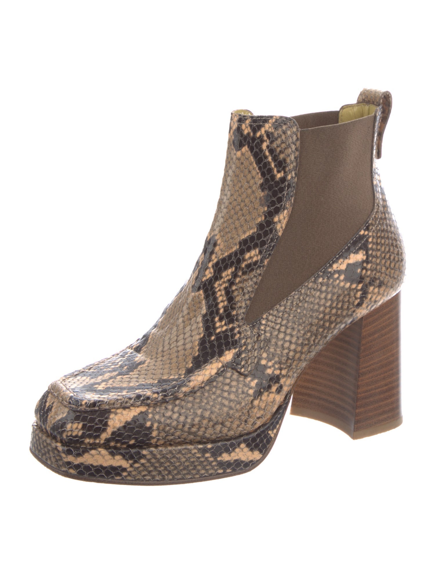 Labucq Leather Animal Print Chelsea Boots