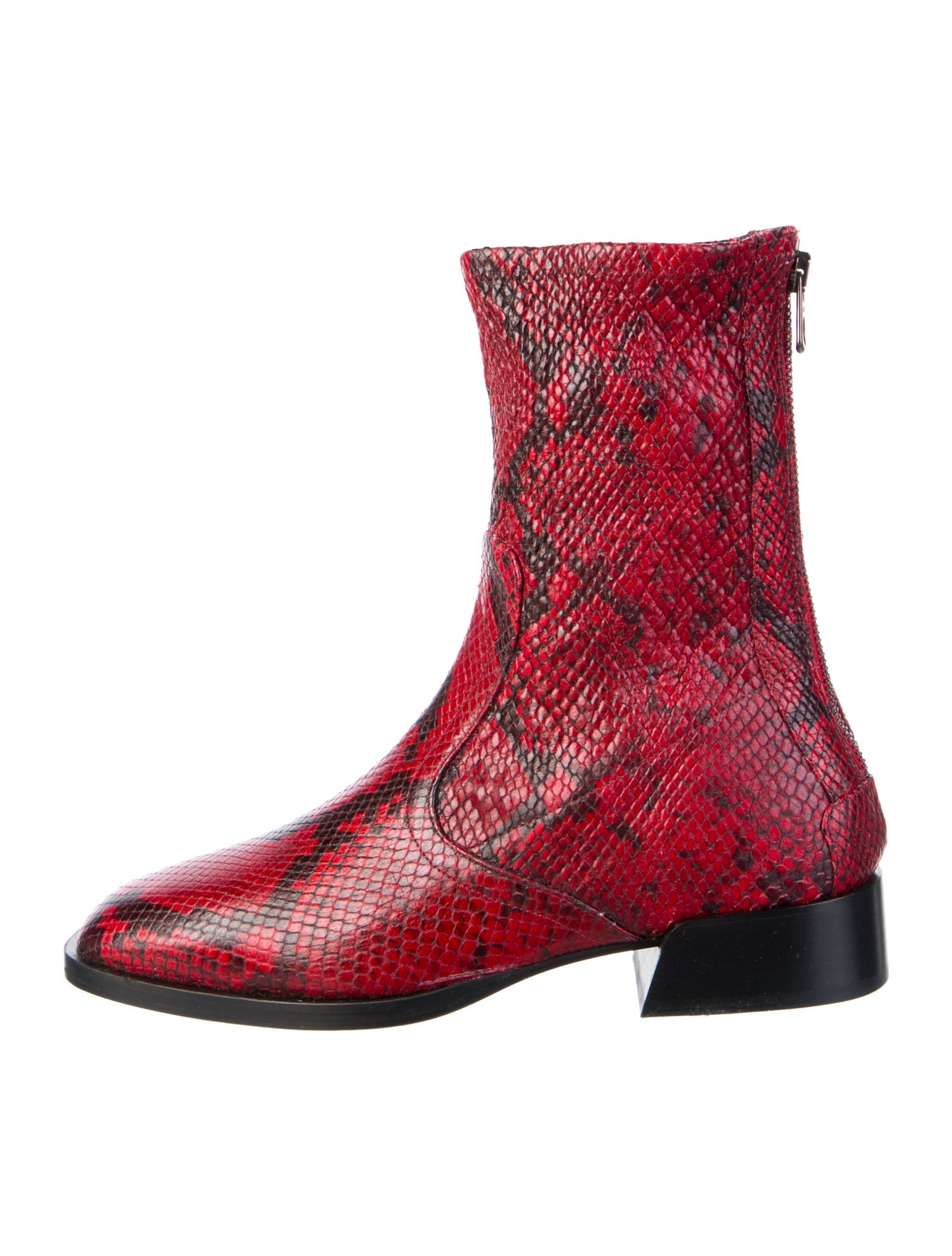 Labucq Embossed Leather Animal Print Sock Boots