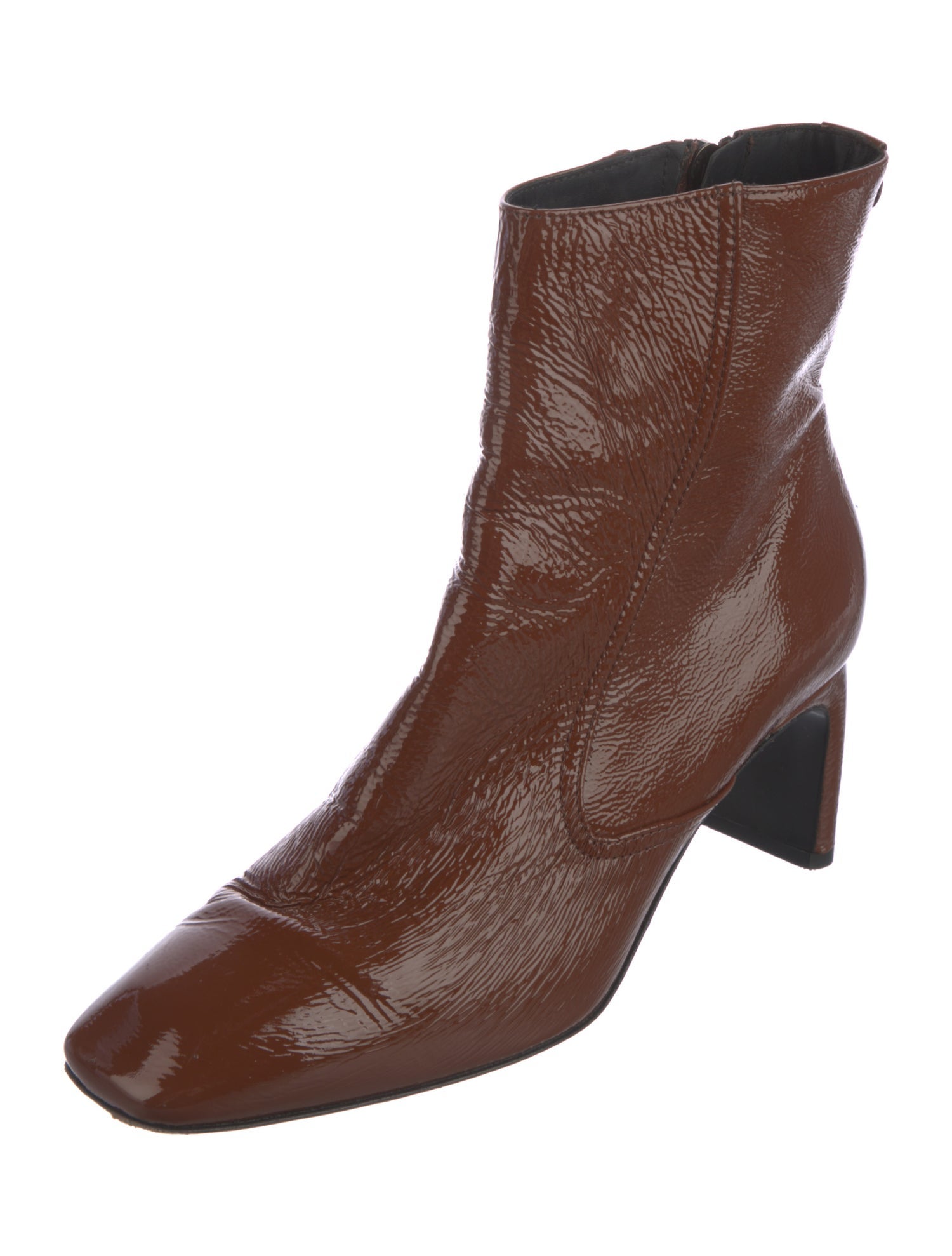 Labucq Patent Leather Ruffle Embellishment Boots