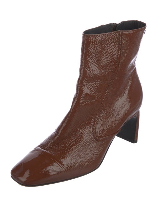 Labucq Patent Leather Ruffle Embellishment Boots