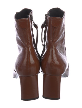 Labucq Patent Leather Ruffle Embellishment Boots