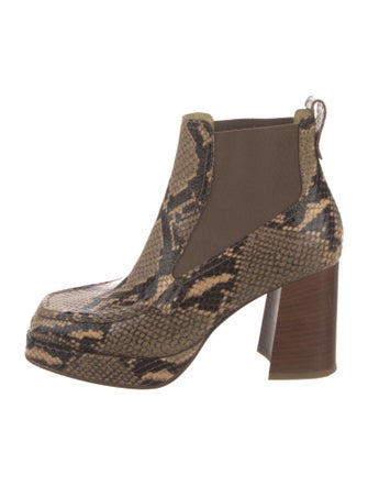 Labucq Leather Animal Print Chelsea Boots