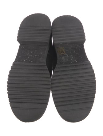 Labucq Embossed Leather Embroidered Accent Combat Boots