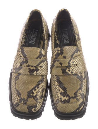 Labucq Embossed Leather Animal Print Mules