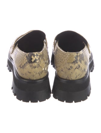 Labucq Embossed Leather Animal Print Mules