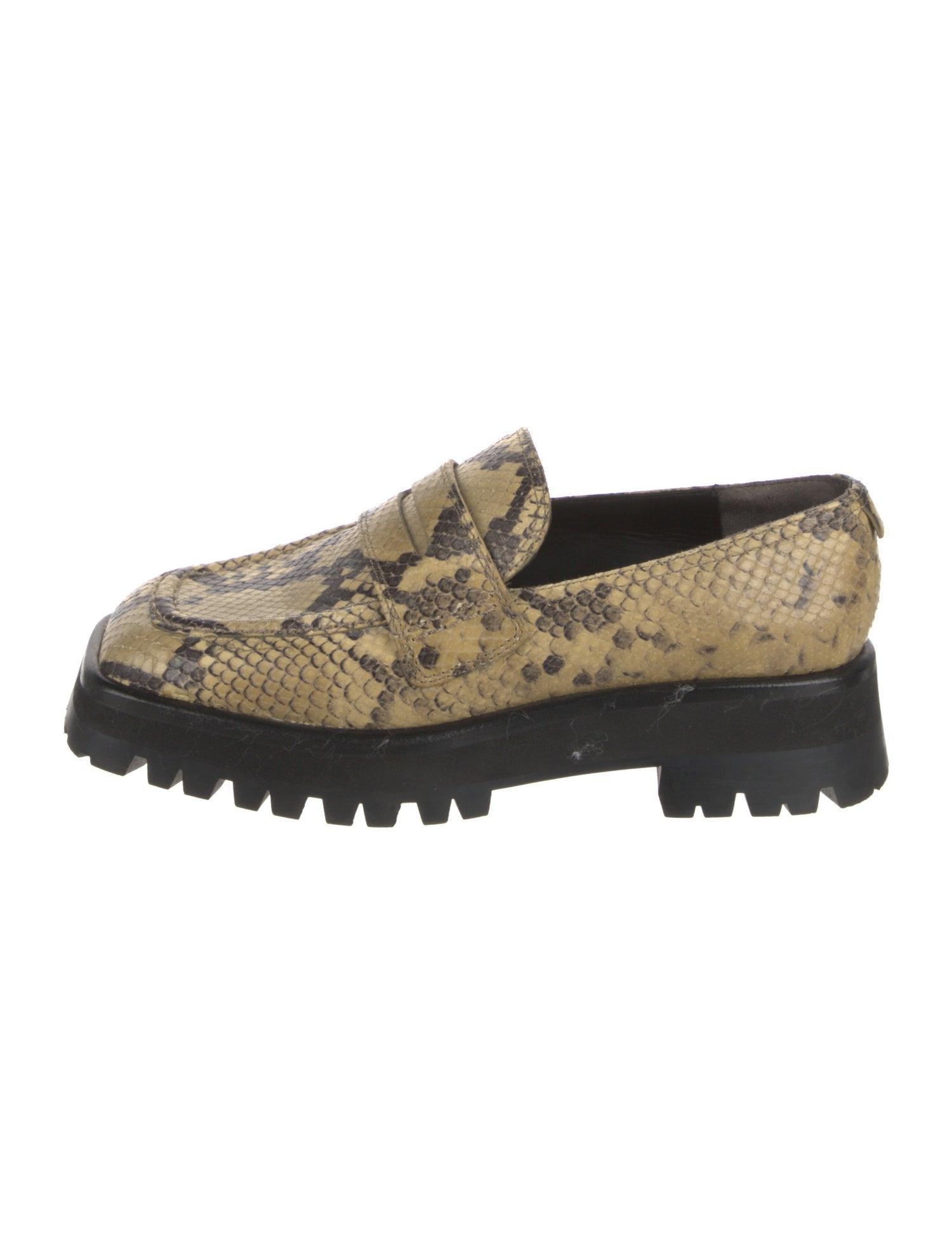 Labucq Embossed Leather Animal Print Loafers